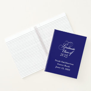 Elegant Graduation Class 2022 Blue Guest Book