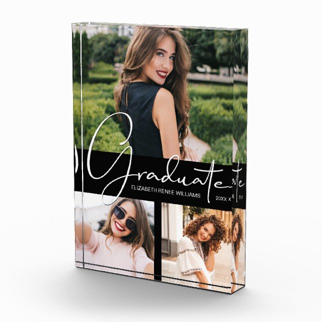 Elegant Graduation Collage Keepsake Photo Block (Right)