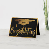 Elegant Graduation Congratulations Faux Gold