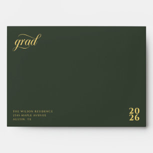 Elegant Graduation Custom Gold Script Envelope