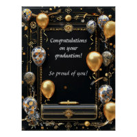 Elegant Graduation Diploma with Mortarboard