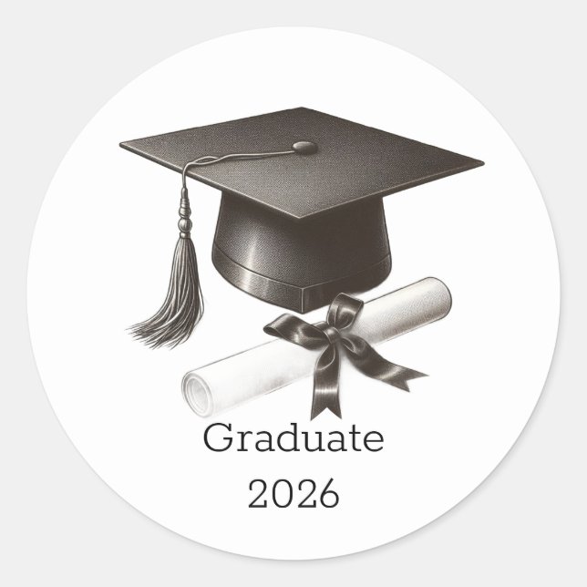 Elegant Graduation Envelope Seal Sticker (Front)