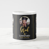 Elegant Graduation gold Cap Thanks Script Photo