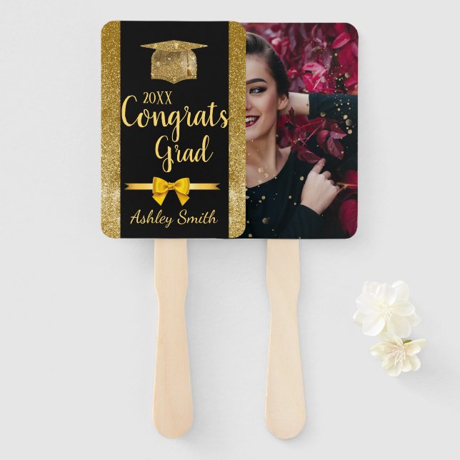 elegant Graduation Hand Fan (Front and Back)