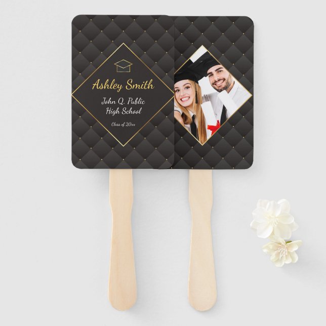 elegant Graduation Hand Fan (Front and Back)