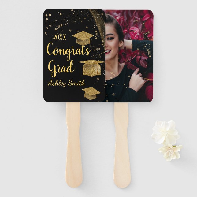 elegant Graduation Hand Fan (Front and Back)