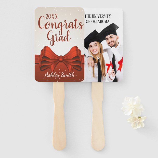 elegant Graduation Hand Fan (Front and Back)
