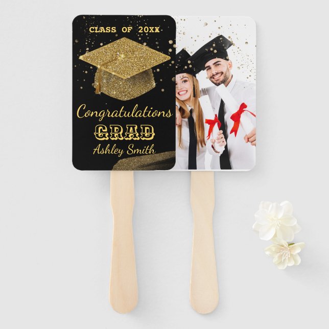 elegant Graduation Hand Fan (Front and Back)
