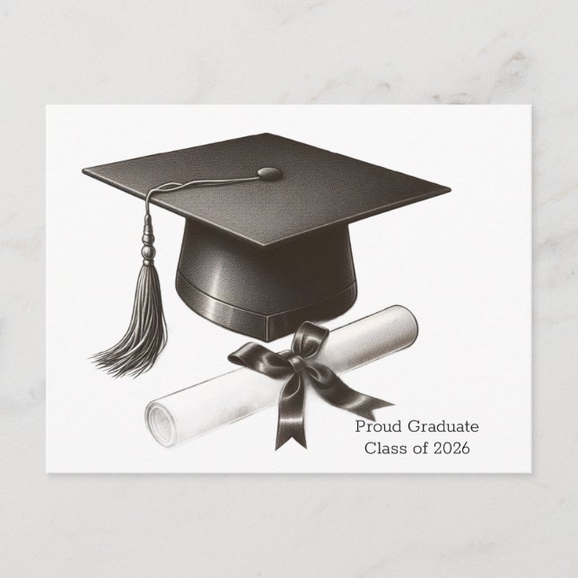 Elegant Graduation Holiday Postcard (Front)