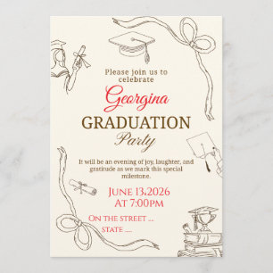 Elegant Graduation Invitation Card DesigInvitation