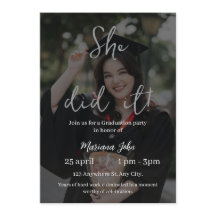Elegant graduation invitation featuring a modern a