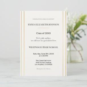Elegant Graduation Invitation Template, Modern