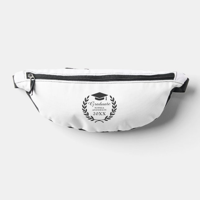 Elegant Graduation Laurel Wreath Modern Minimalist Bum Bags (Lay Down)