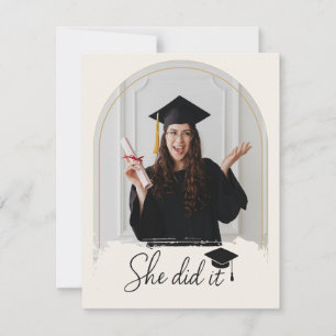 Elegant Graduation   Modern Grad Thank You Card