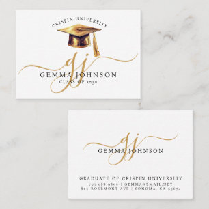 Elegant Graduation Name Gold Monogram  Calling Card