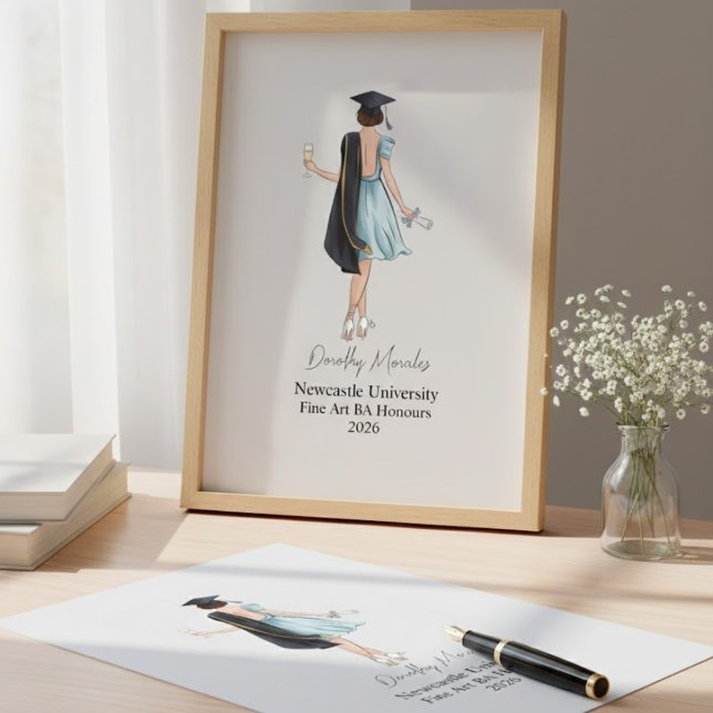 Elegant Graduation Name University Year  Canvas Print (Creator Uploaded)