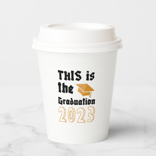 elegant graduation paper cups (Front)