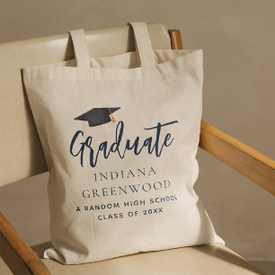 Elegant Graduation Party 2025 Navy Blue Keepsake Tote Bag