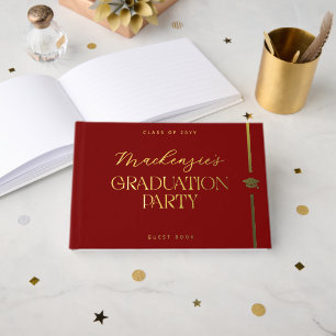Elegant Graduation Party College School Graduate Guest Book