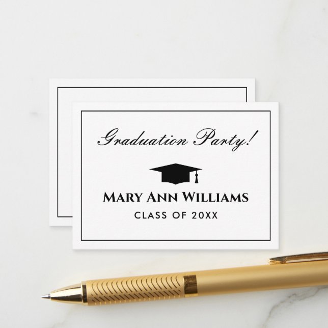 Elegant graduation party enclosure cards (Front/Back In Situ)