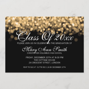 Elegant Graduation Party Gold Lights Invitation