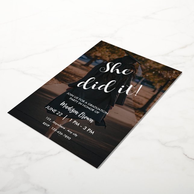 Elegant Graduation Party Invitation (Rotated)