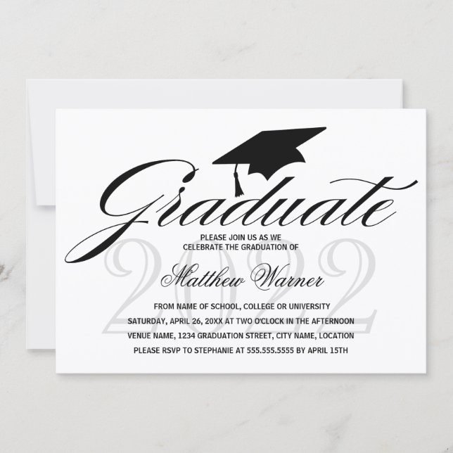 Elegant Graduation Party Invitation (Front)