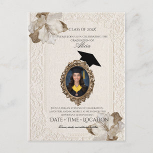 Elegant Graduation Party Invitation Postcard