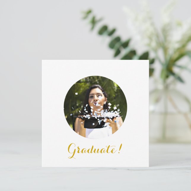 Elegant Graduation Party Photo Square Invitation (Standing Front)