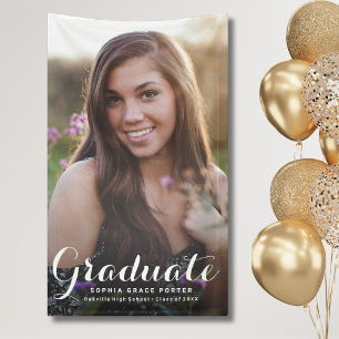 Elegant Graduation Photo Grad Party Banner
