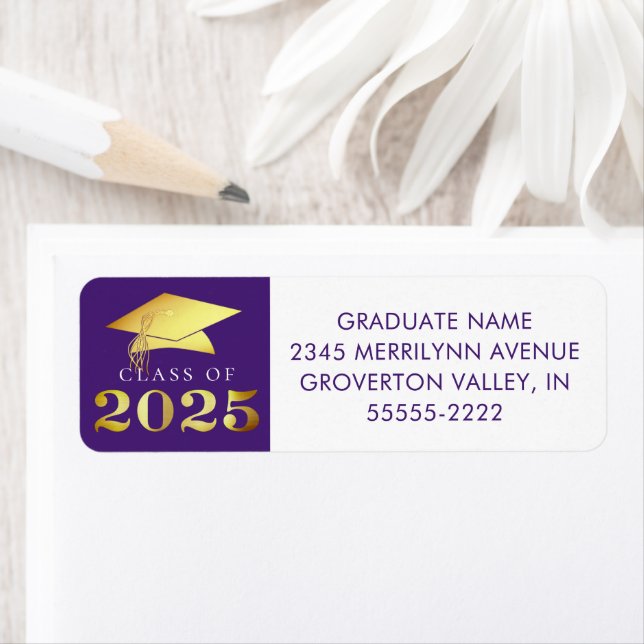 Elegant Graduation Purple Faux Gold Foil 2025 (Insitu)