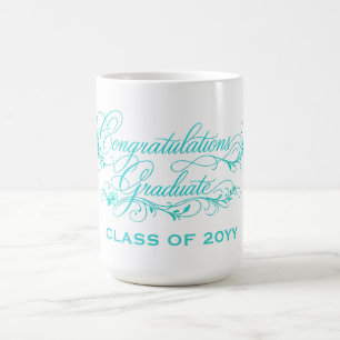 Elegant Graduation Script Design with Custom Year Coffee Mug