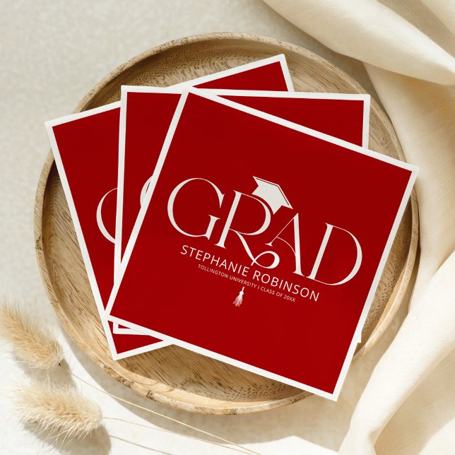 Elegant Graduation Tassel Red Napkin (Creator Uploaded)