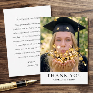 Elegant Graduation Thank You Card Photo Classic
