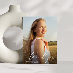 elegant graduation thank you photo card