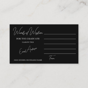 Elegant Graduation Words of Wisdom Enclosure Card