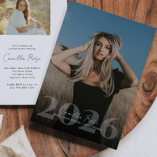 Elegant Graduation Year Photo Overlay Invitation