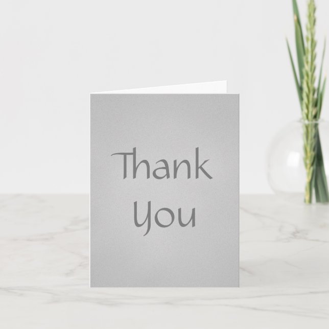 Elegant Grainy Grey Thank You Card (Front)
