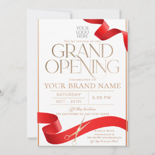 Elegant Grand Opening Ribbon Cutting Invitation 