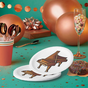 Elegant Grand Piano Music Lovers Design  Paper Plate