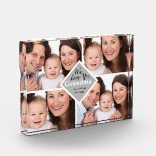 Elegant Grandma Family Four Photos Name Script