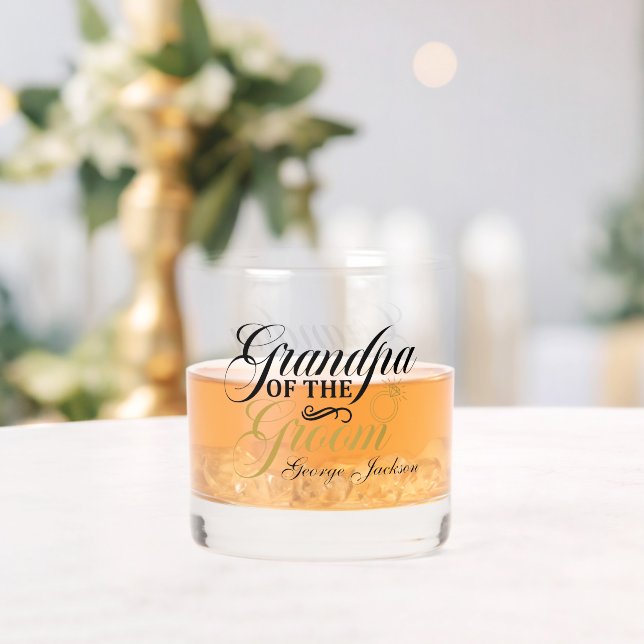 Elegant Grandpa of the Groom Wedding Whiskey Glass (Insitu (Wedding))