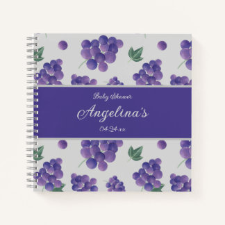 Elegant Grape Baby Shower Gift List Notebook