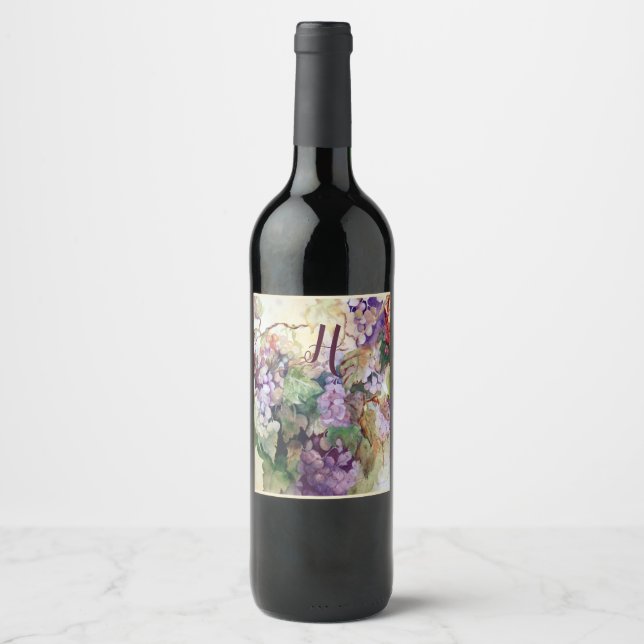 Elegant Grapes Food and Beverage Label Set (Front)