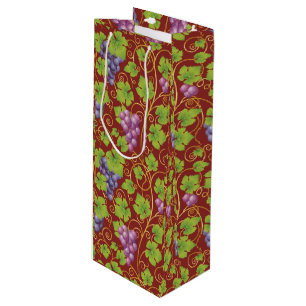 Elegant Grapes Paper Wine Tote Gift Bag