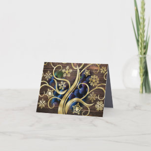 Elegant Grapes With Gold Pattern Card