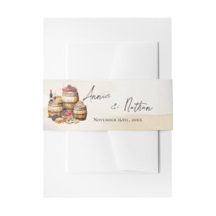 Elegant Grapevine-Inspired Rustic Winery Wedding Invitation Belly Band
