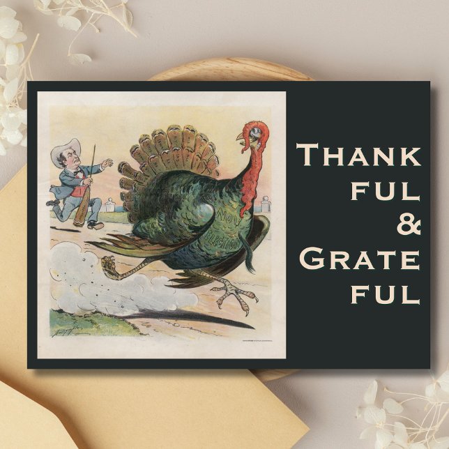Elegant Grateful and Thankful Bryan’s Thanksgiving Holiday Card (Creator Uploaded)
