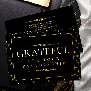 Elegant Grateful for Your Partnership Gold Foil