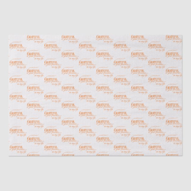 Elegant Grateful Thanksgiving Fall Pumpkin Orange Tissue Paper (Front)